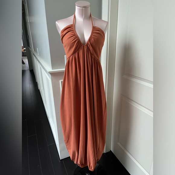 Zara summer orange cotton dress size M worn once - Picture 3 of 6